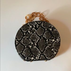 Round Snakeskin Purse